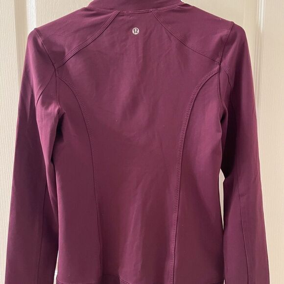 Lululemon Nice Asana Jacket Full Zip Plum Pow Stripe Raspberry Glo Light Size 6 - Picture 13 of 15